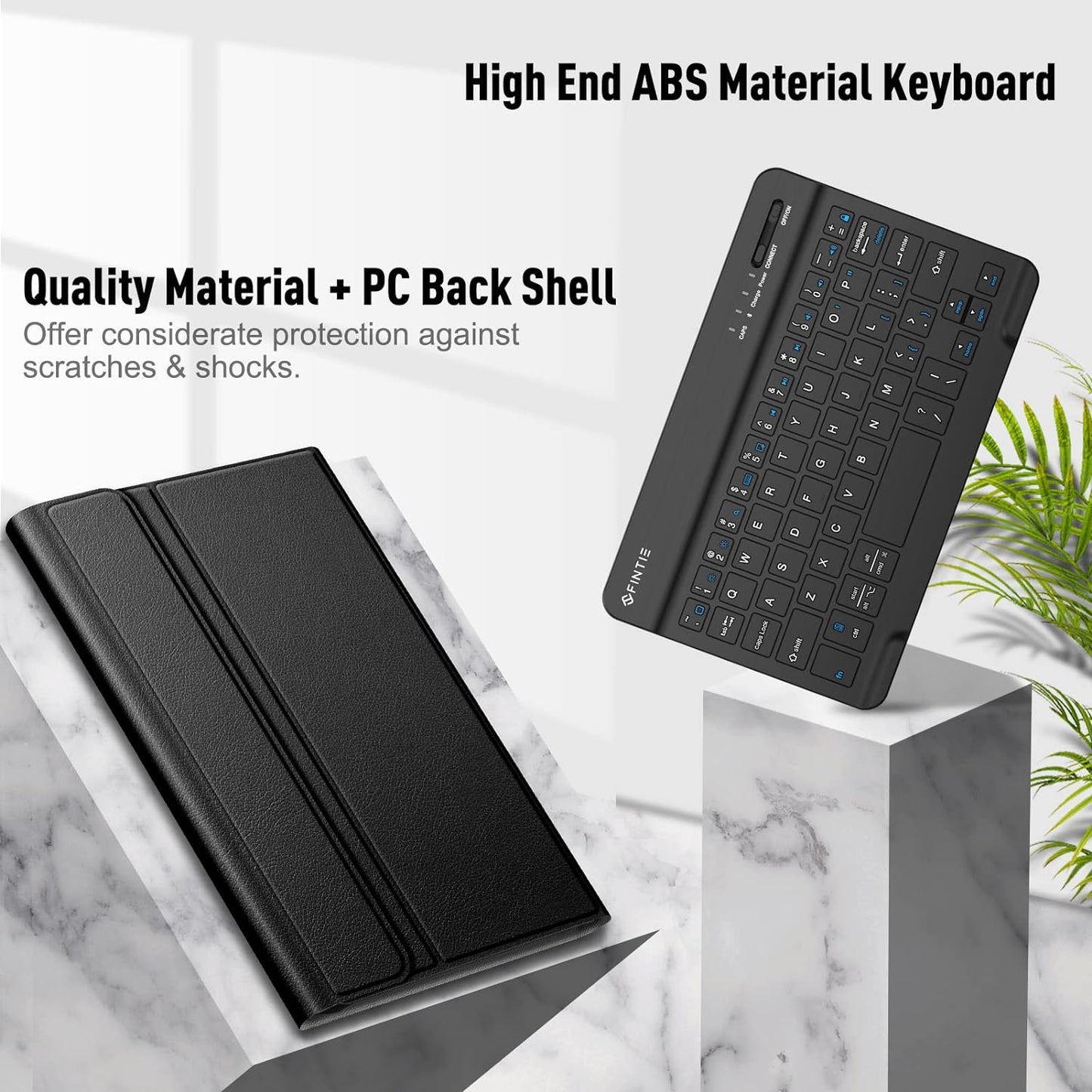 Keyboard Case for Samsung Galaxy Tab A7 Lite 8.7 Inch 2021 Model (SM-T220/T225/T227), Slim Lightweight Stand Cover with Magnetically Detachable Wireless Bluetooth Keyboard, Black